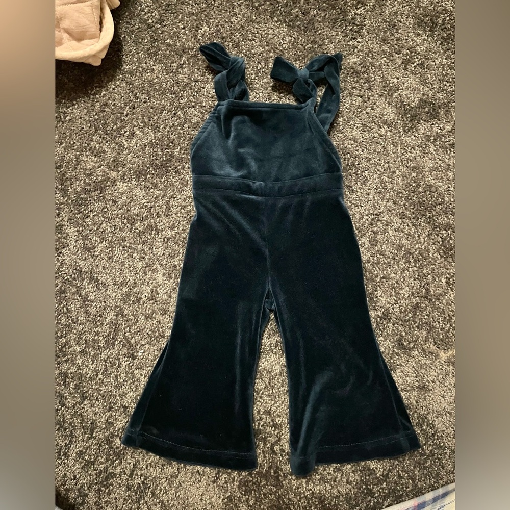 Bailey’s Blossoms velvet bell bottom jumpsuit 6-9 months